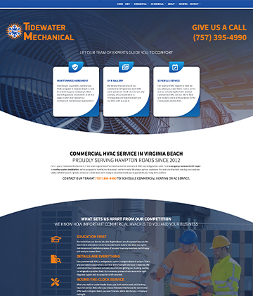 HVAC website - Tidewater Mechanical